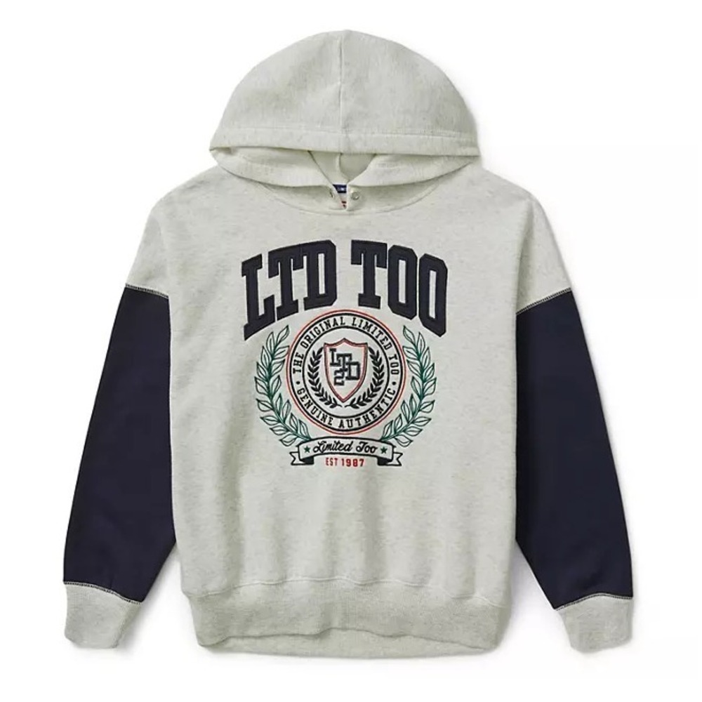 NWT‎ Limited Too Girls Varsity Hoodie Pearl Heather Small 7/8